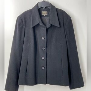 Louben Black Wool Jacket Button Up Size‎ 14